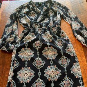 Bohemian Maxi Dress Black Pattern-- Size XS/S